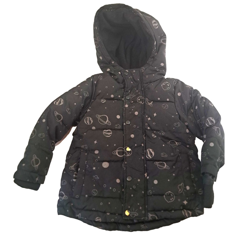 Okie Dokie Hooded Heavyweight Puffer Snow Jacket Baby 24 Months Black Space